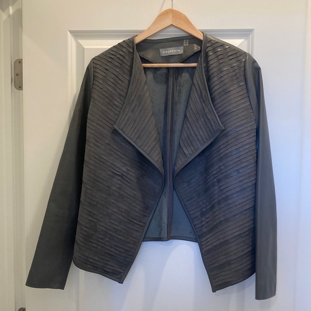 Bagatelle Faux Leather & Faux Suede Jacket—Size Medium